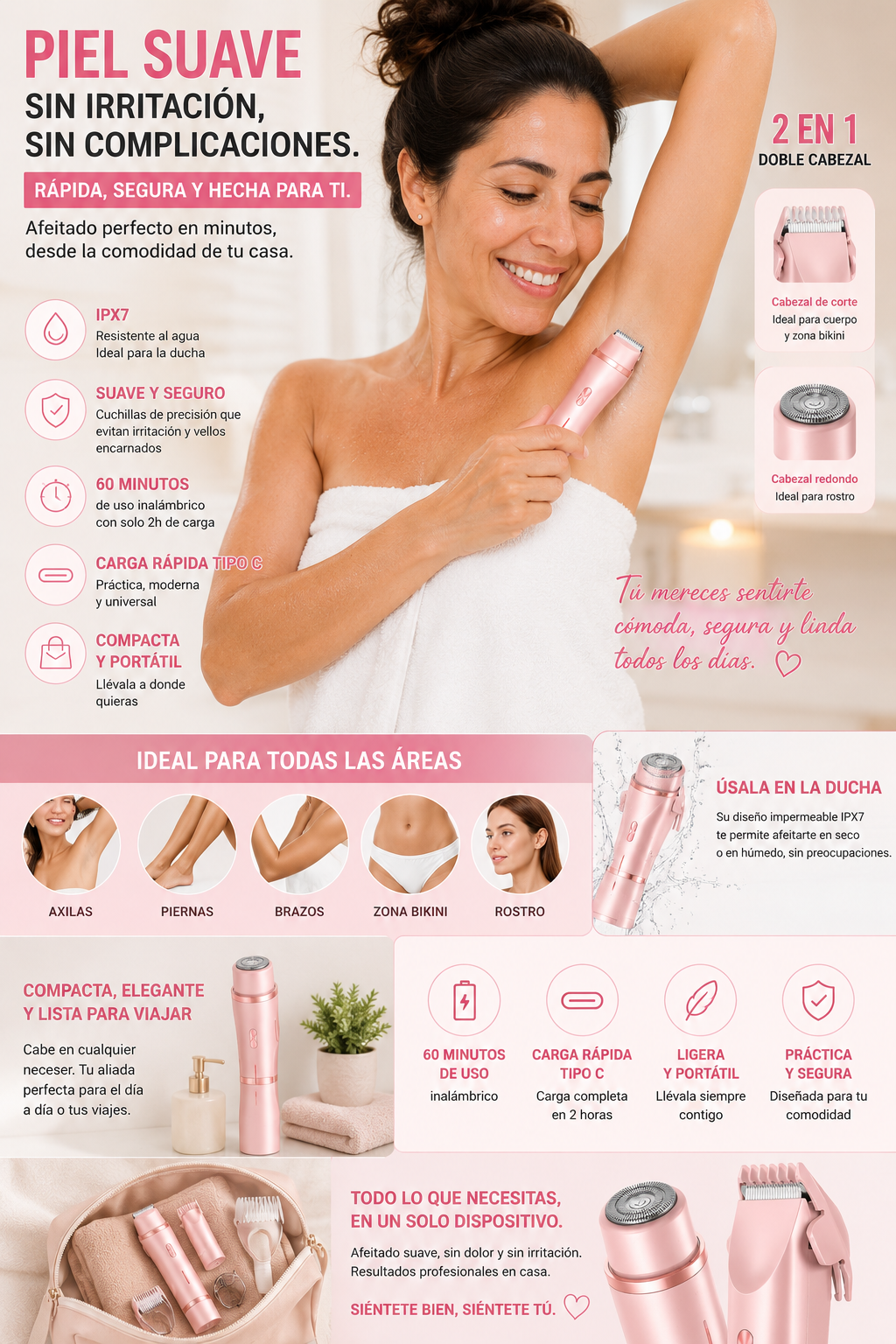 LumiShave™ | Depiladora Eléctrica 2 en 1
