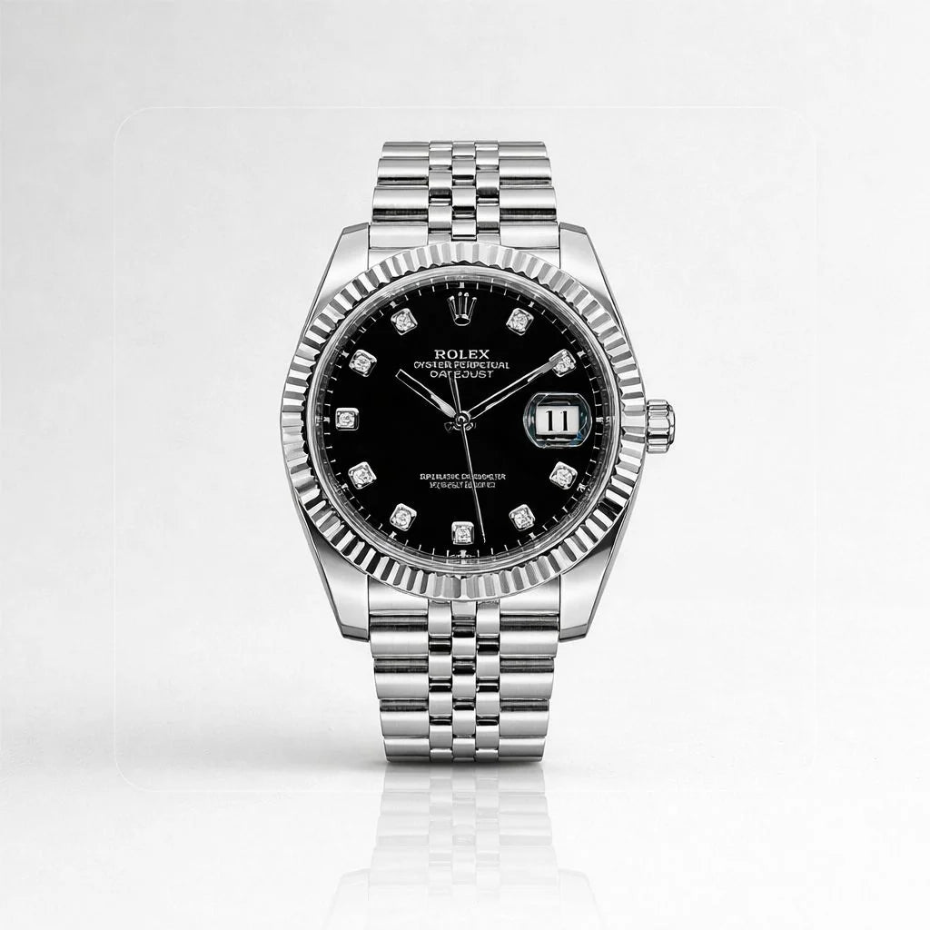 ROLEX NEW EDITION DATEJUST PRESIDENCIAL PLATEADO/DORADO FUNDO NEGRO