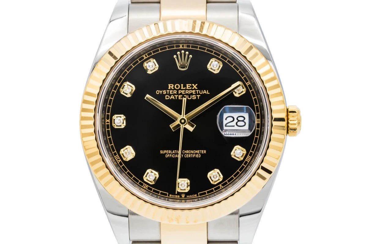 ROLEX NEW EDITION DATEJUST PRESIDENCIAL PLATEADO/DORADO FUNDO NEGRO