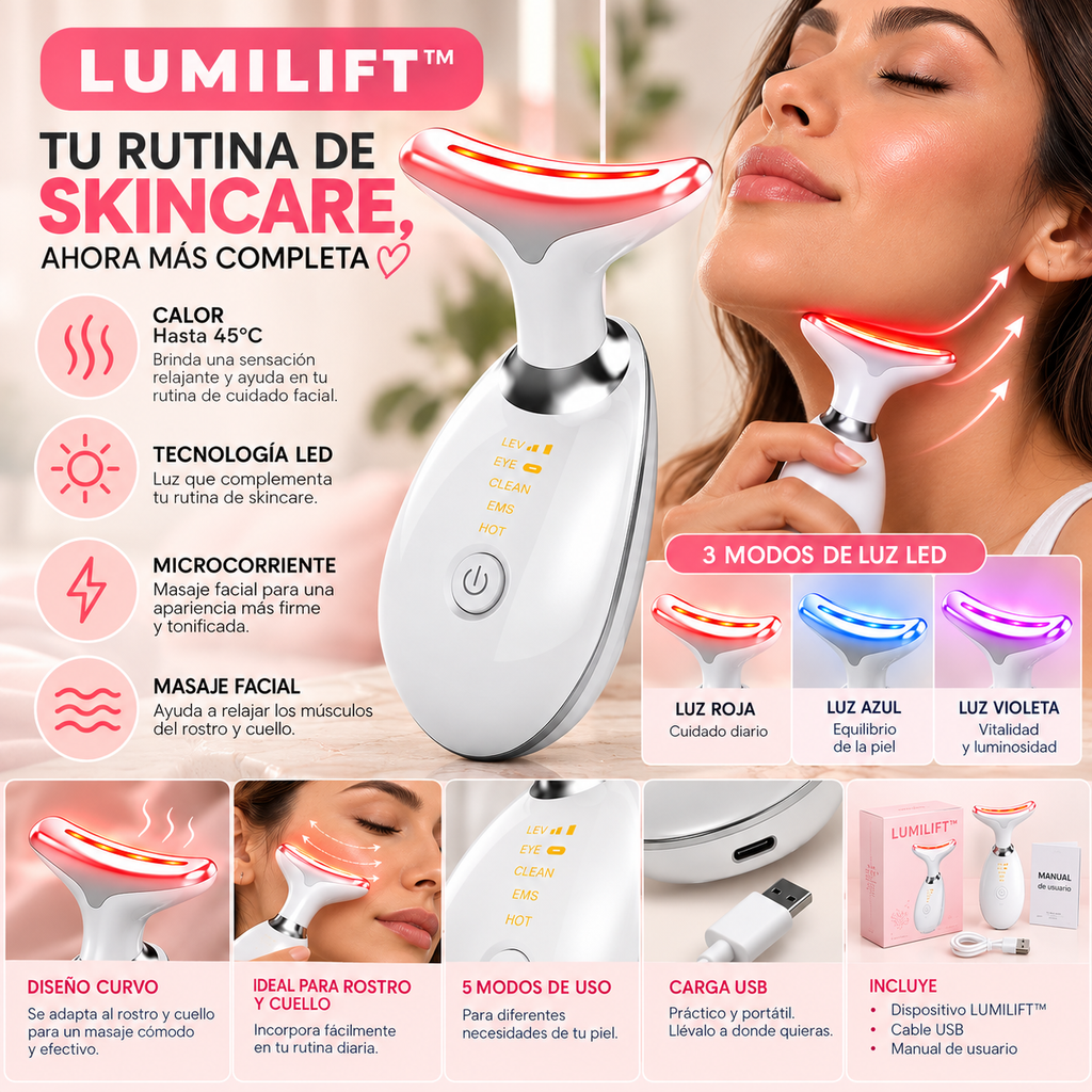LUMILIFT™ – MASAJEADOR FACIAL Y DE CUELLO